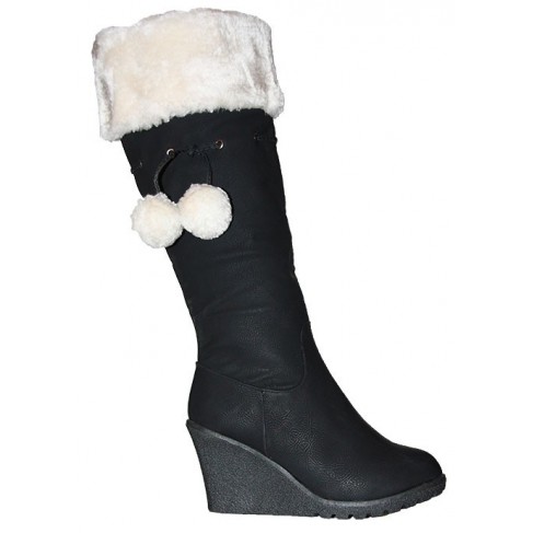 bottes fourrées compensées femme